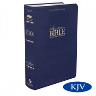 New Platinum Remnant Study KJV Bible BLUE Top Grain Leather