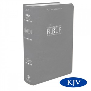 New Platinum Remnant Study KJV Bible GREY Top Grain Leather
