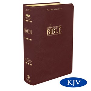 New Platinum Remnant KJV Study Bible MAROON Top -grain Leather 